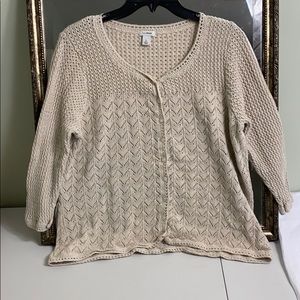 LL Bean linen blend open weave cardigan si…